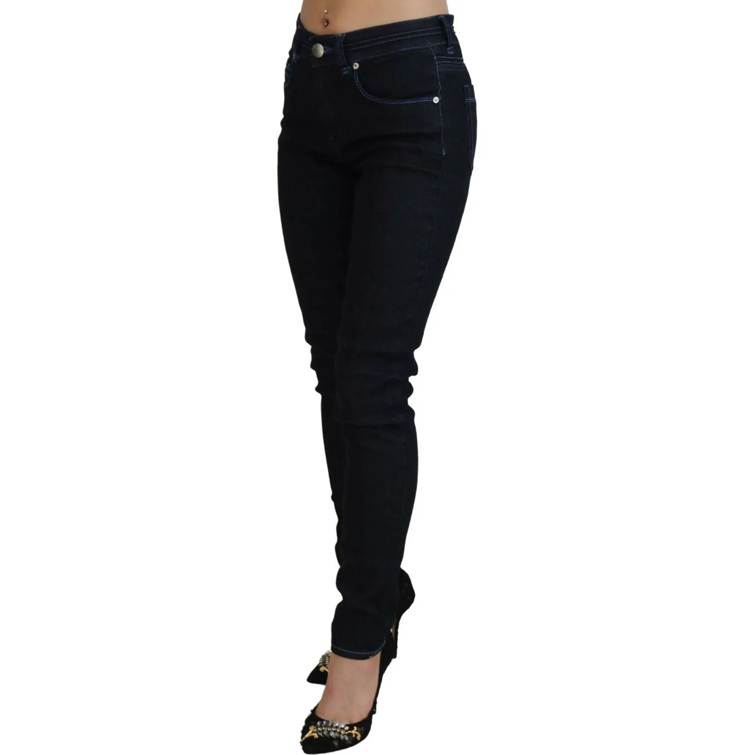 Acht Chic Slim-Fit Cotton Denim in Dark Blue