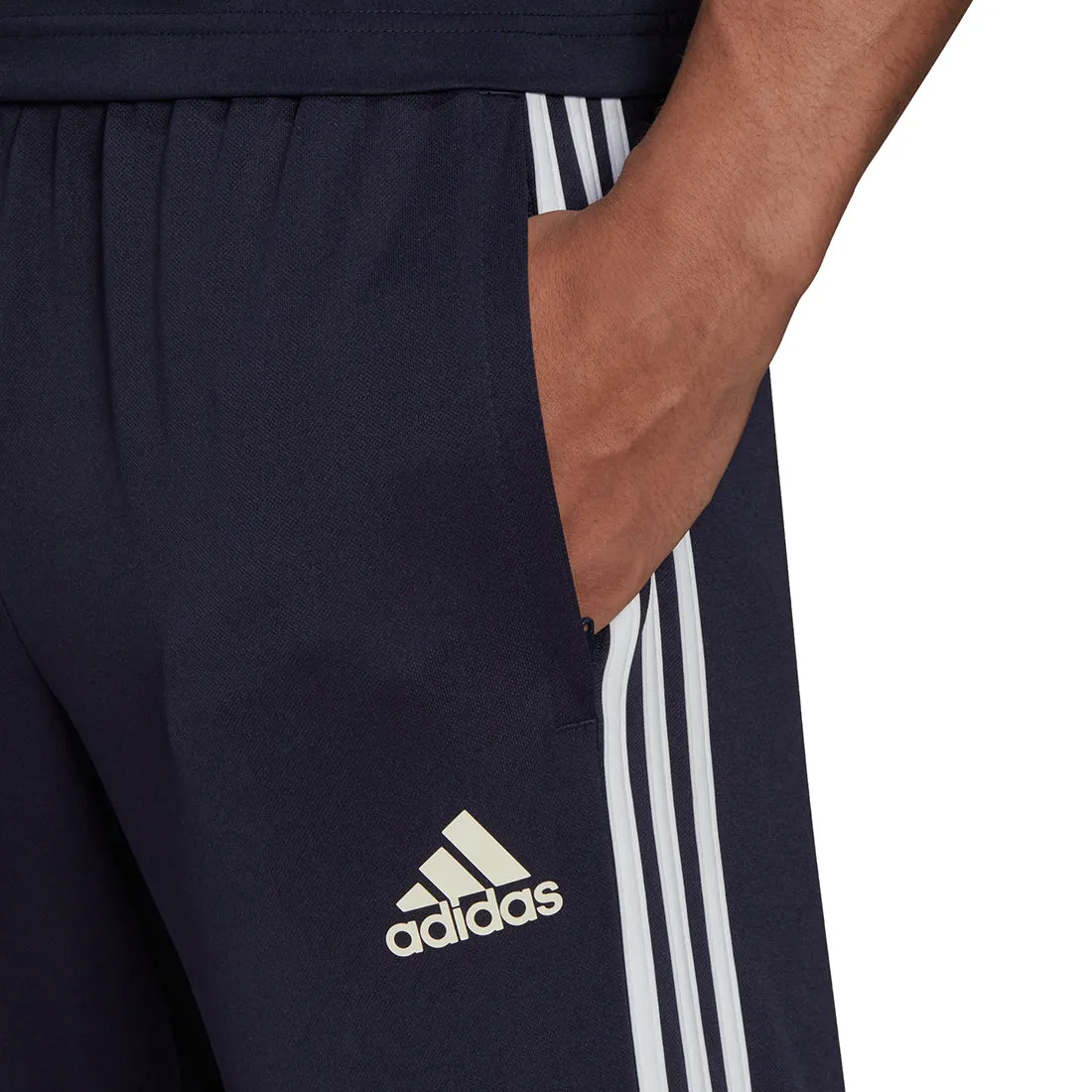 ADIDAS AEROREADY SERENO SLIM TAPERED CUT 3-STRIPES MEN'S TRACK BOTTOMS BLUE