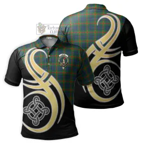 Aiton Tartan Polo Shirt with Family Crest and Celtic Symbol Style