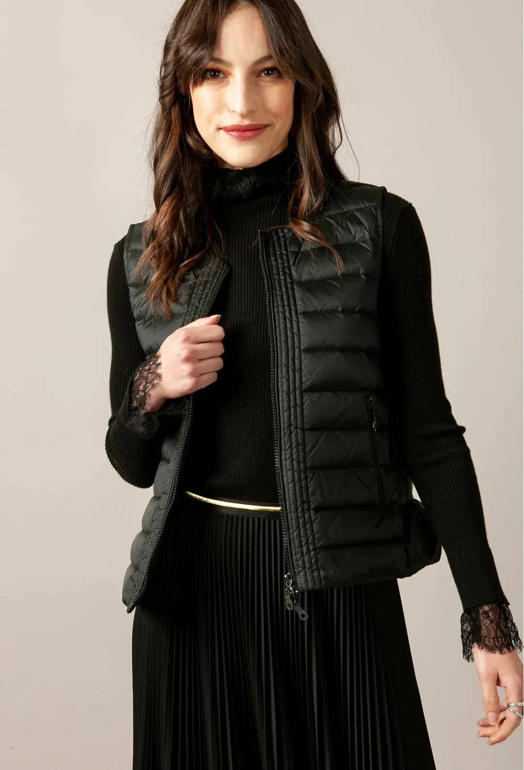 Alexia Puff Vest - Black