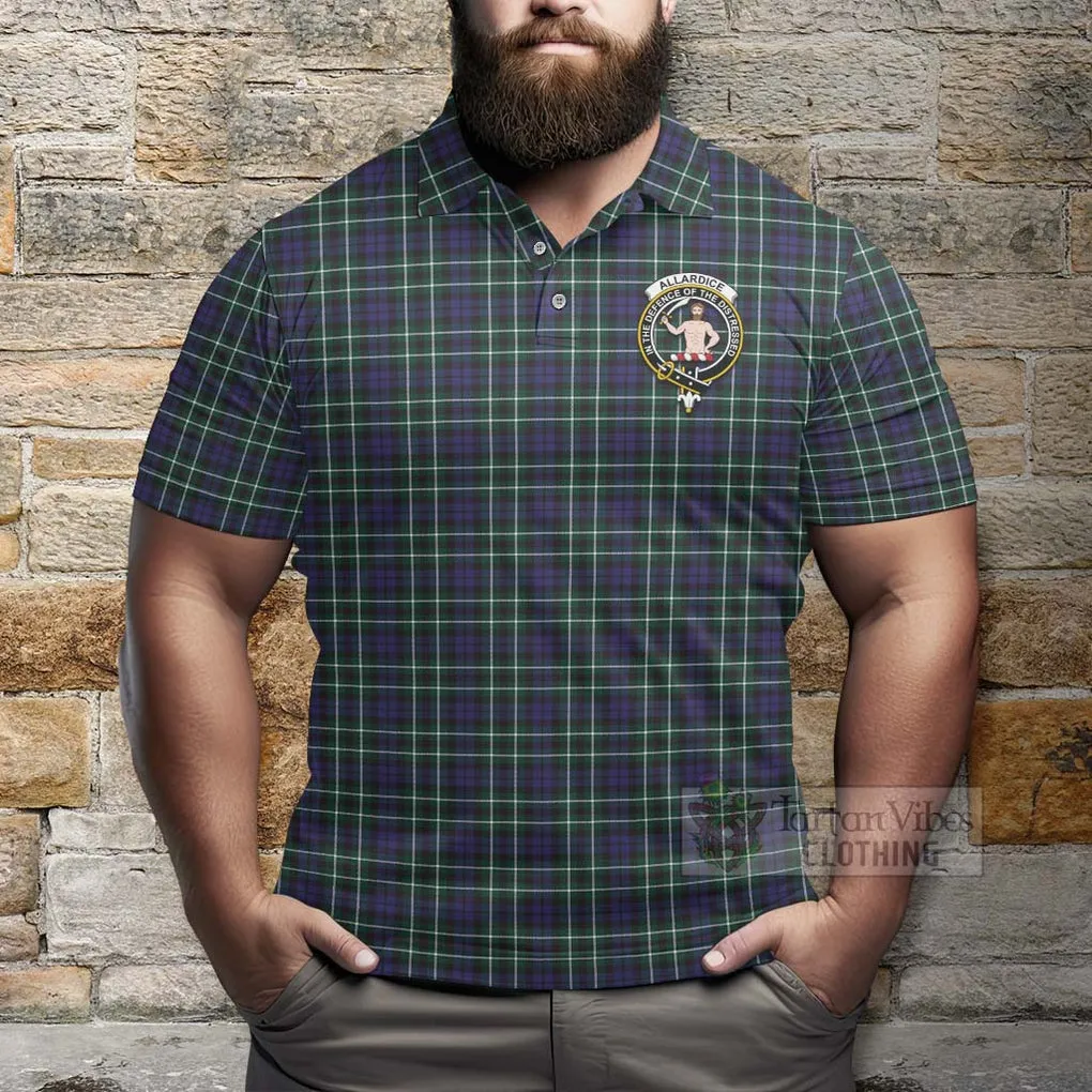 Allardice Tartan Polo Shirt with Family Crest Celtic Skull Style