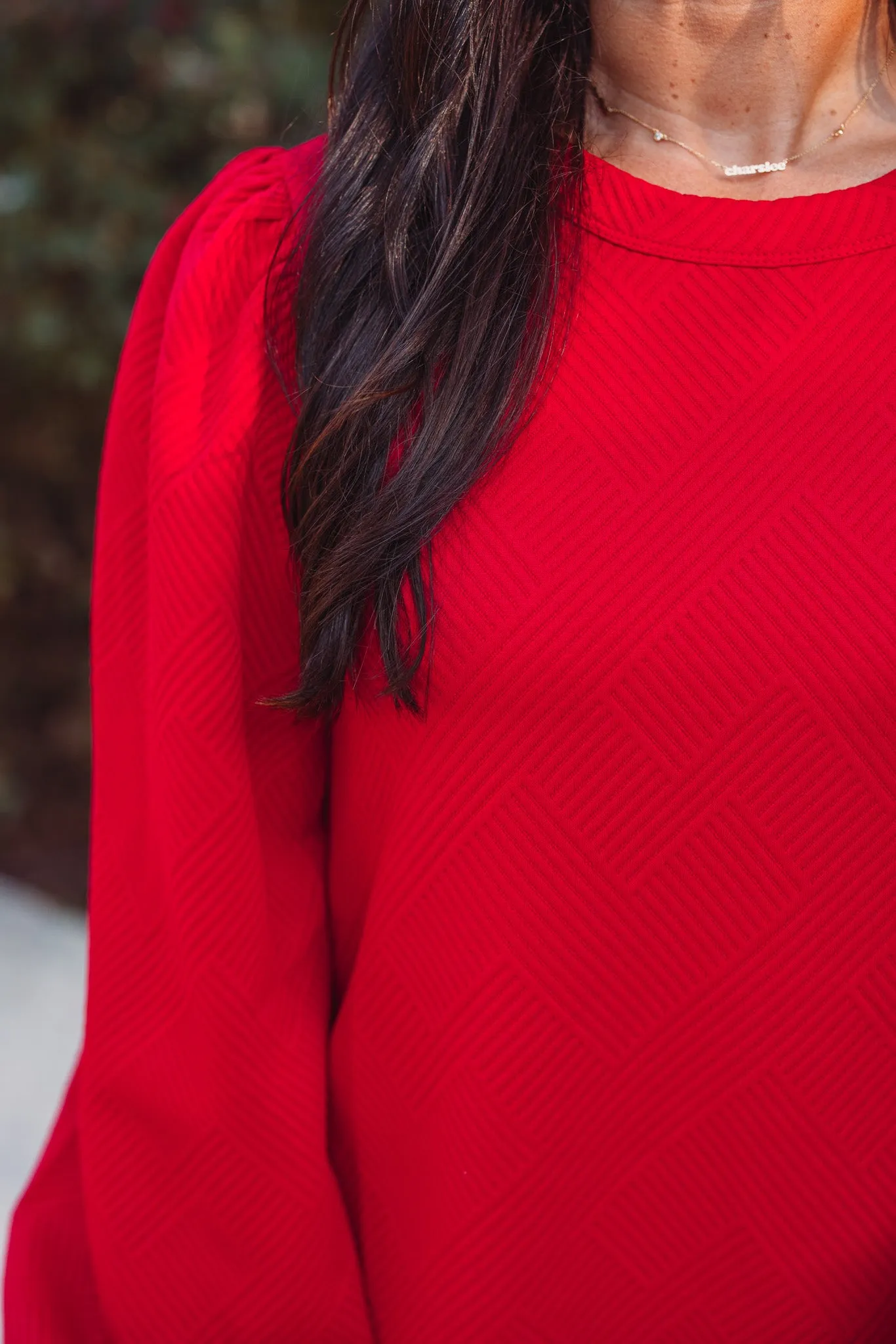 Always Trending Red Textured Dress