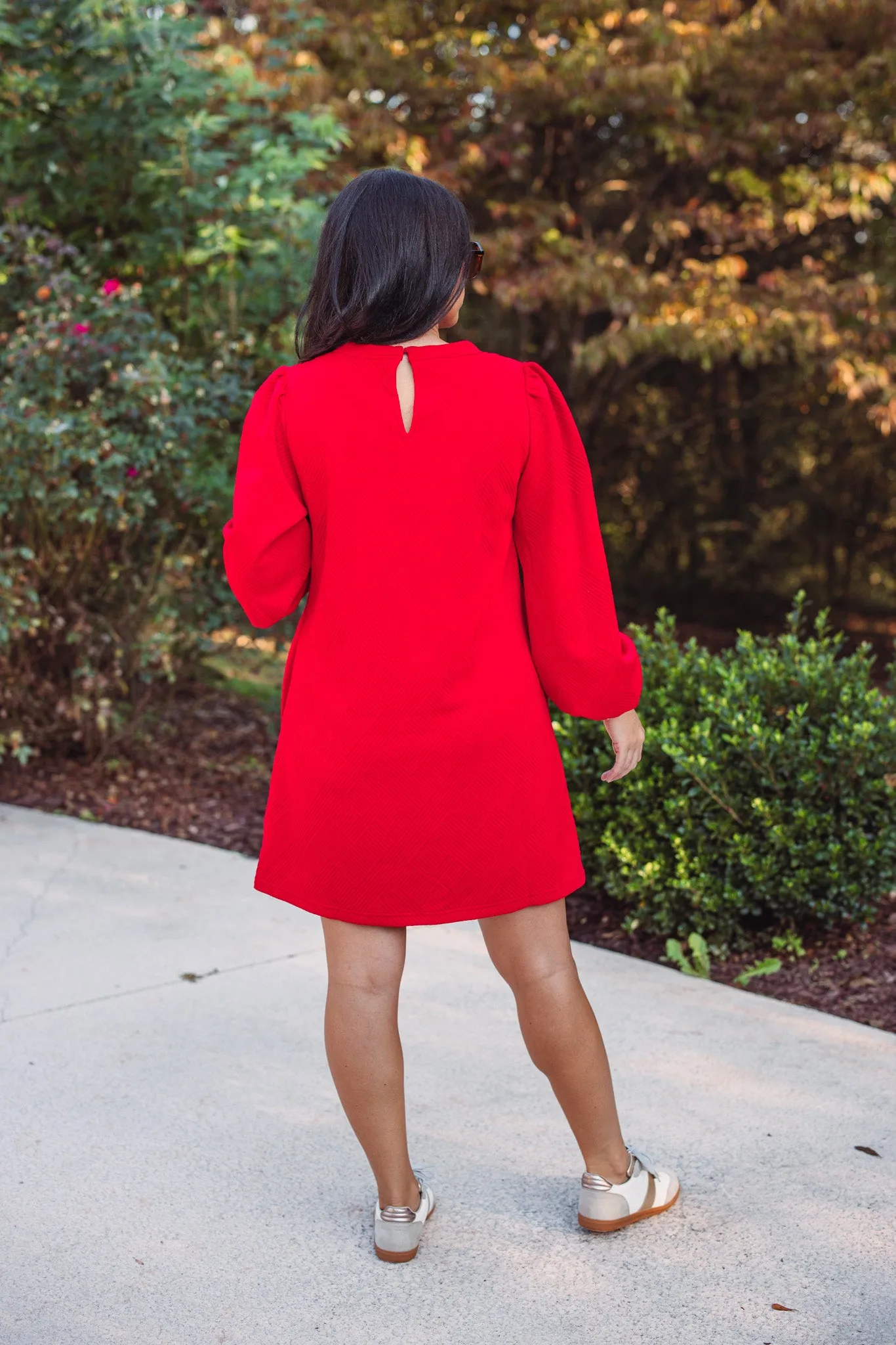 Always Trending Red Textured Dress