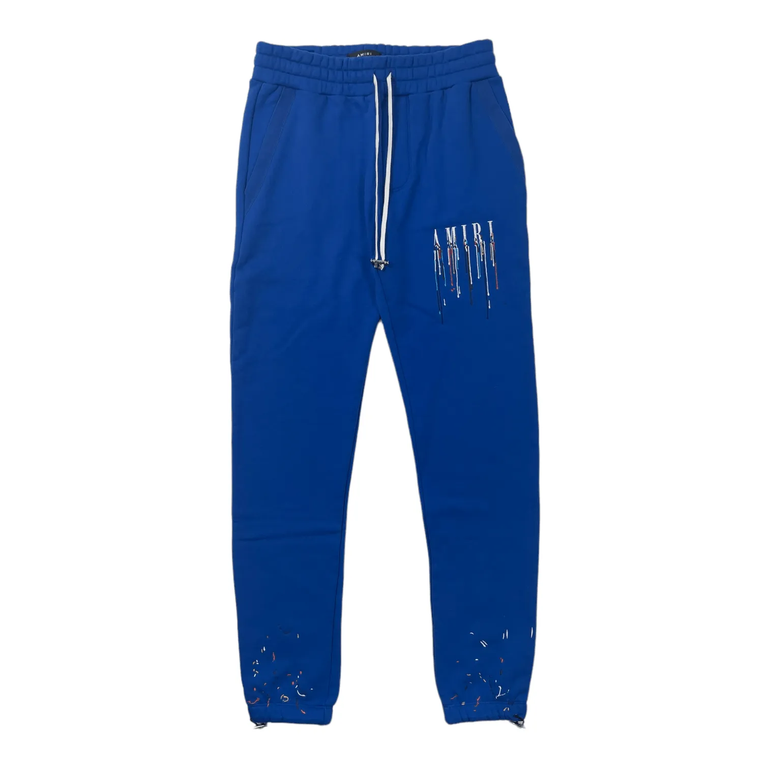 Amiri Core Logo Paint Drip Sweatpants Blue