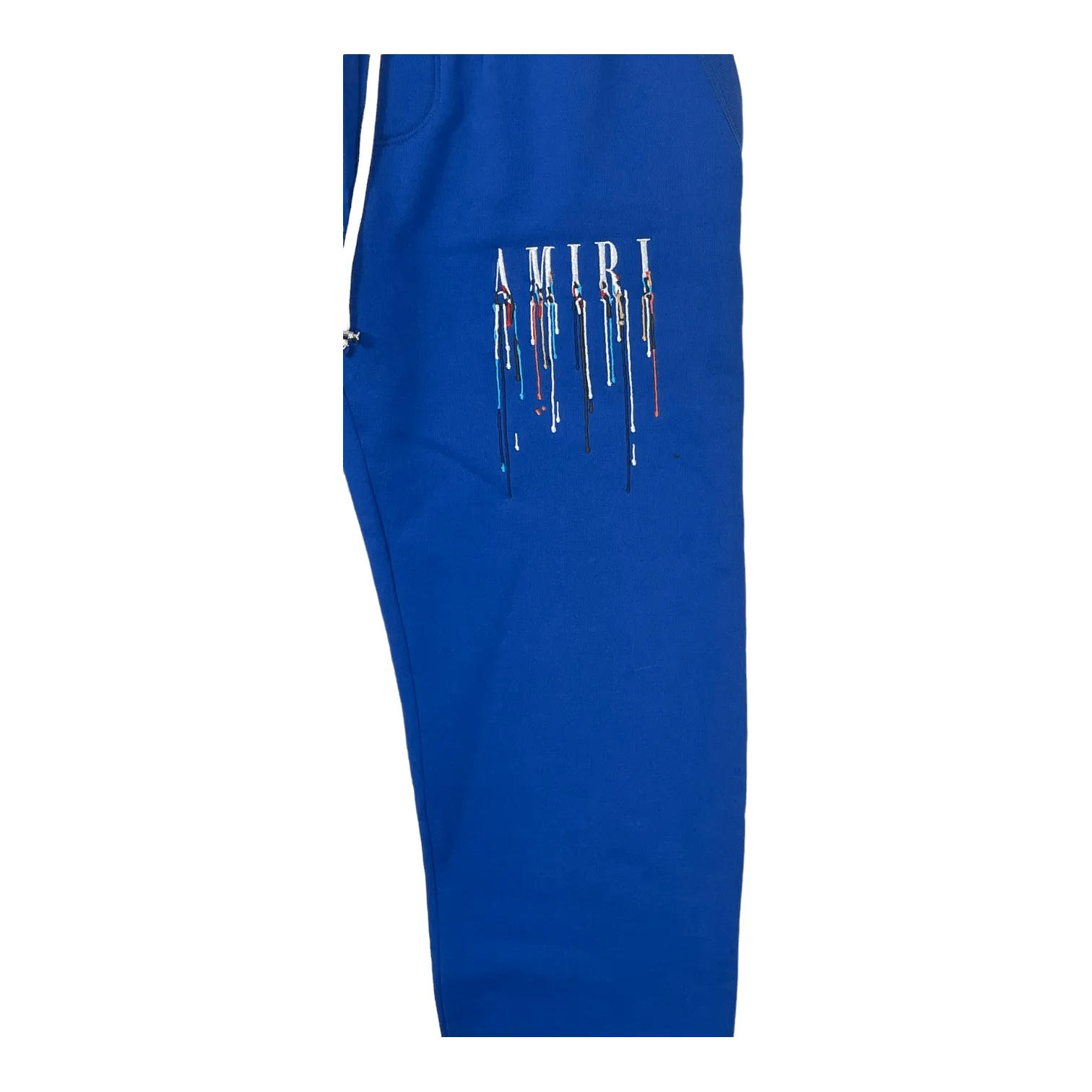 Amiri Core Logo Paint Drip Sweatpants Blue