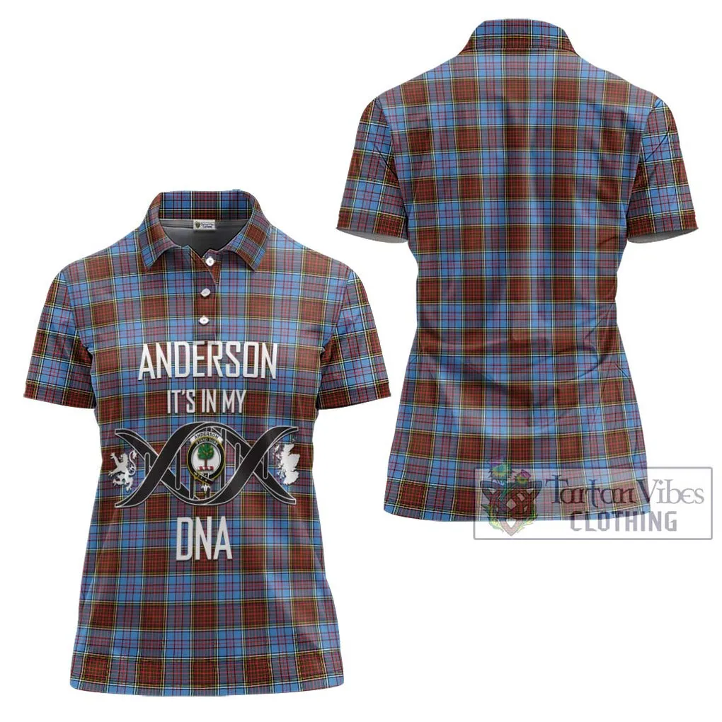 Anderson Modern Tartan Women's Polo Shirt with Family Crest DNA In Me Style