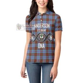 Anderson Modern Tartan Women's Polo Shirt with Family Crest DNA In Me Style