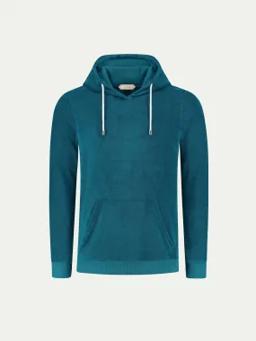 Aquamarine Terry Towelling Leisure Hoodie