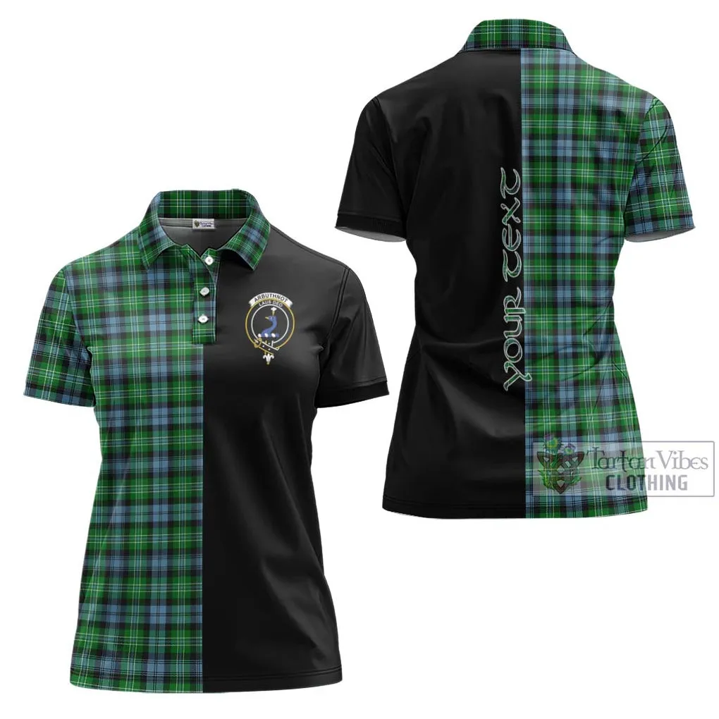 Arbuthnot Ancient Tartan Women's Polo Shirt with Family Crest and Half Of Me Style