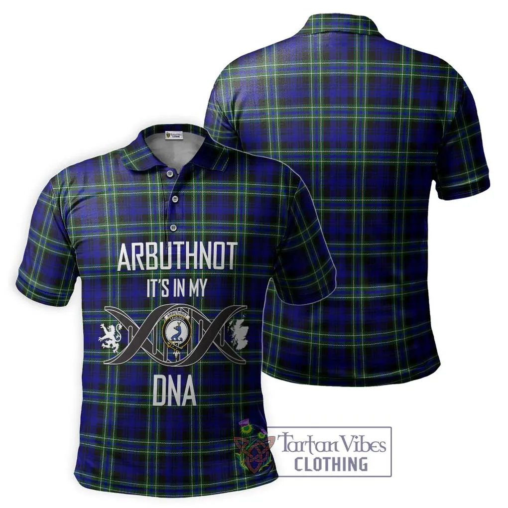 Arbuthnot Modern Tartan Polo Shirt with Family Crest DNA In Me Style