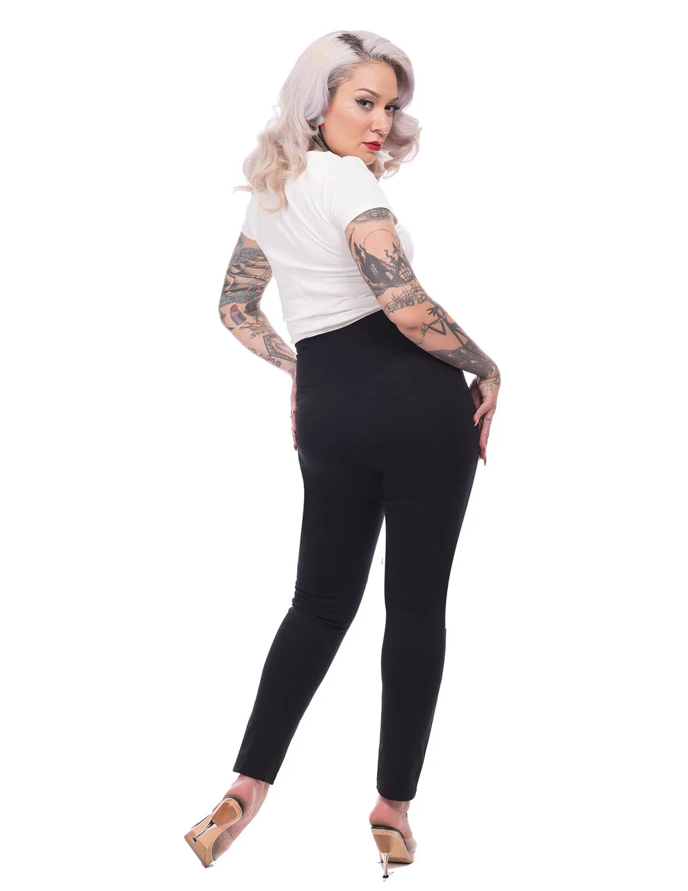 Audrey Cigarette Leggings in Black