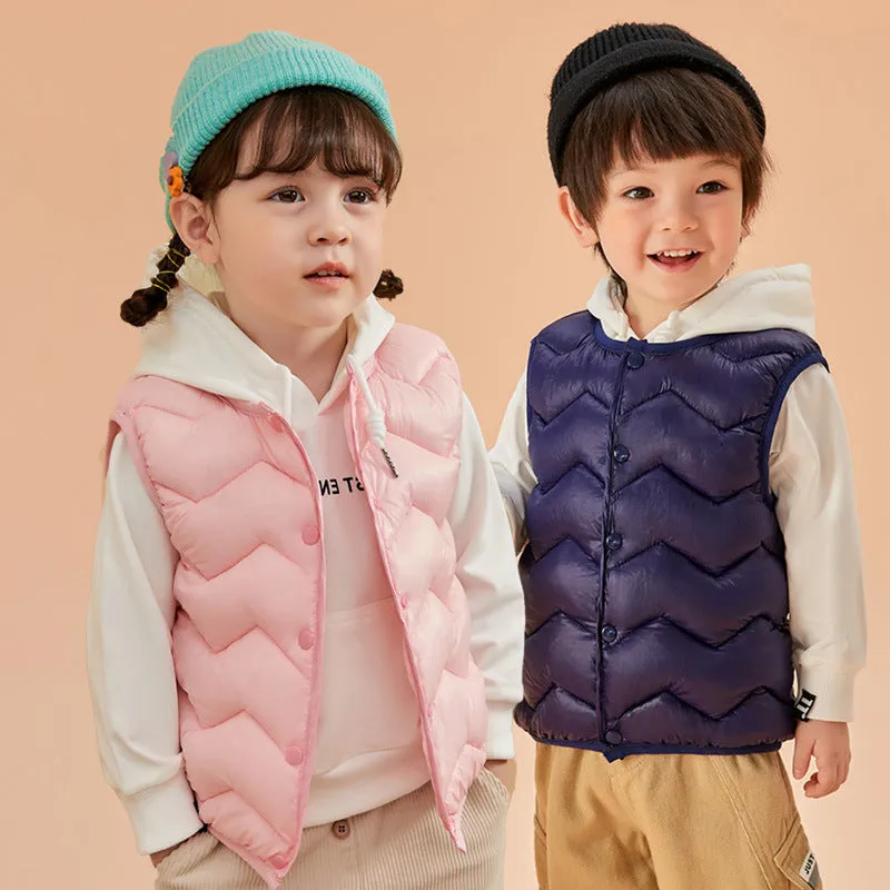 Baby Solid Color Quilted Thickened Vest Coat In Winter by MyKids-USA™