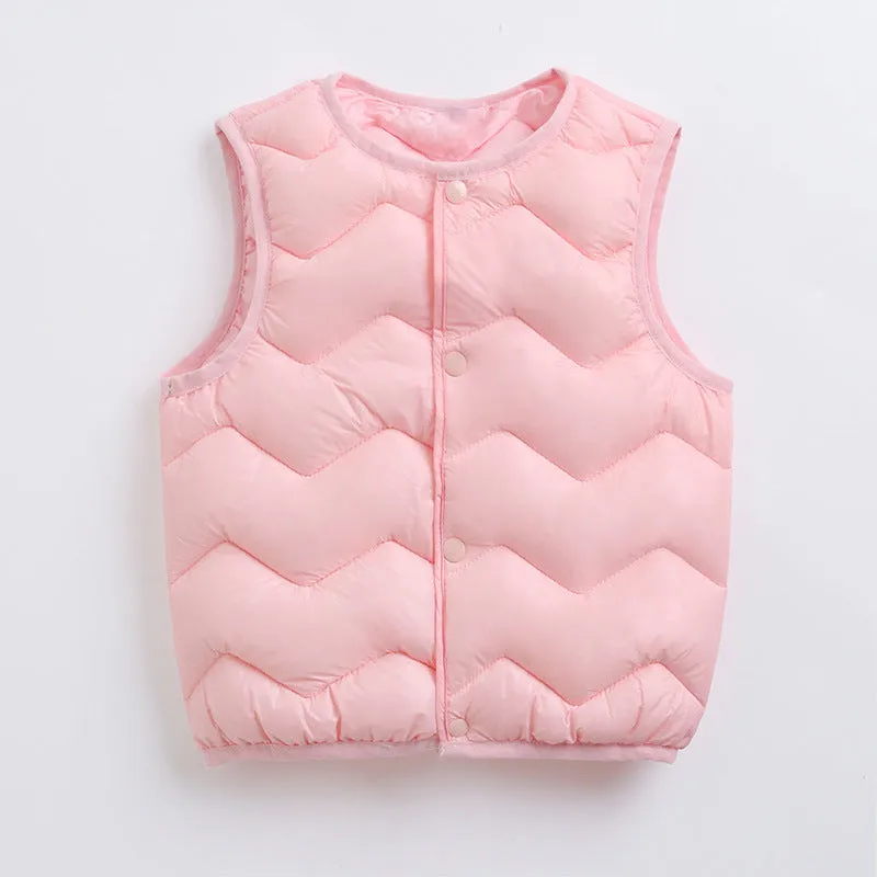 Baby Solid Color Quilted Thickened Vest Coat In Winter by MyKids-USA™