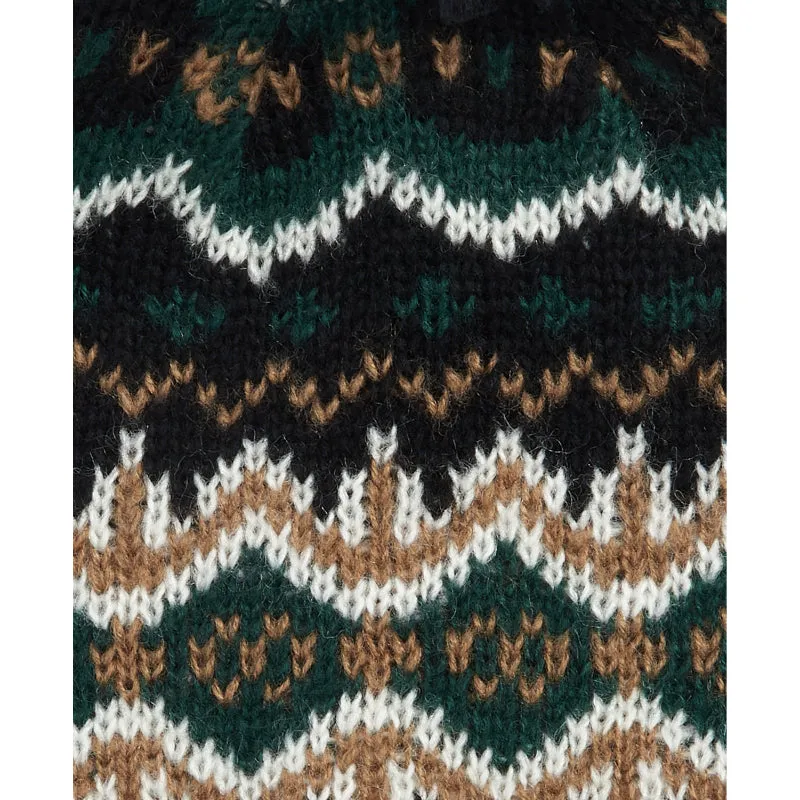 Barbour Case Fairisle Mens Beanie - Green Loch