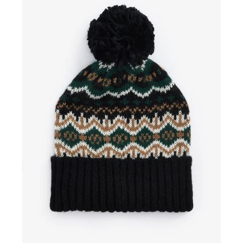 Barbour Case Fairisle Mens Beanie - Green Loch