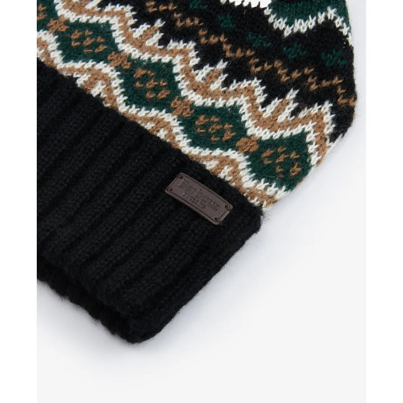 Barbour Case Fairisle Mens Beanie - Green Loch