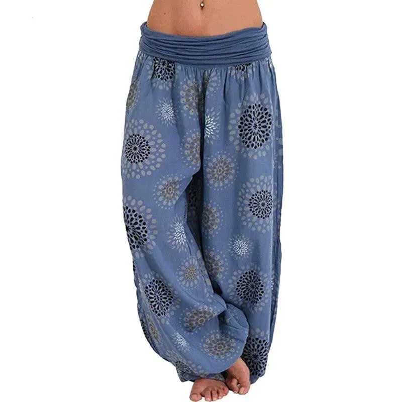 Beach Harem Vintage Print Pants