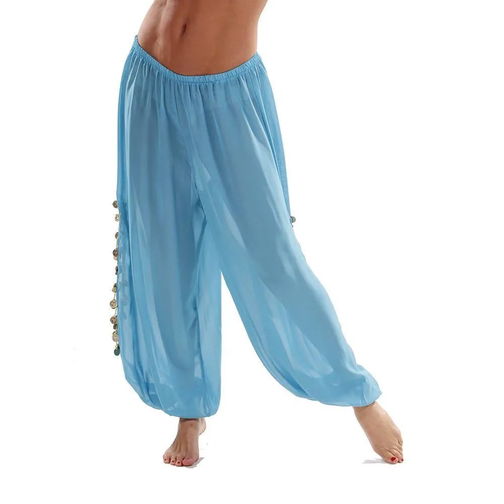 Belly Dance Plus Size Chiffon Harem Pants with Side Slits | MAIDEN DANCE PLUS