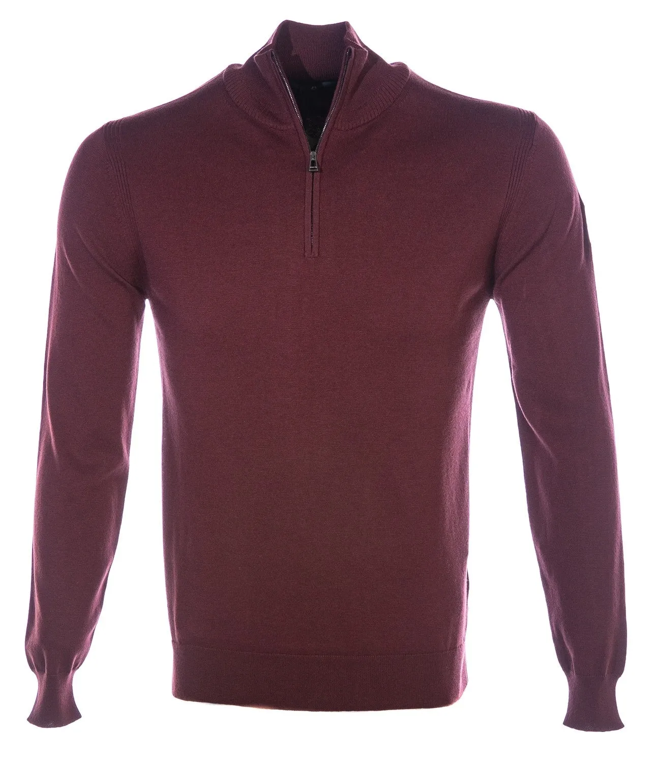 Belstaff Bay Half Zip Jumper in Burnished Red