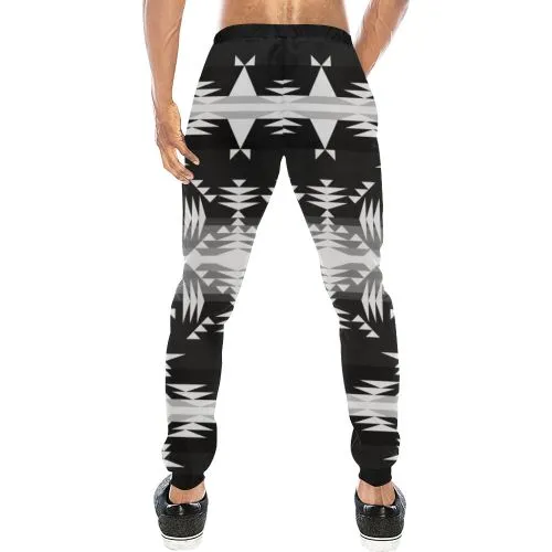 Between the Mountains Black and White Men's Sweatpants