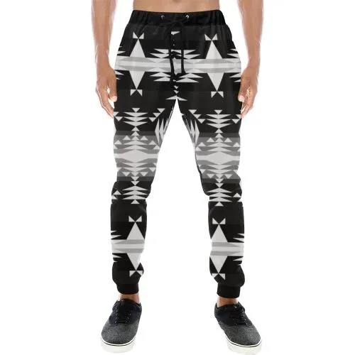 Between the Mountains Black and White Men's Sweatpants