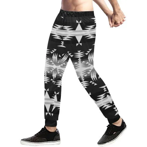 Between the Mountains Black and White Men's Sweatpants