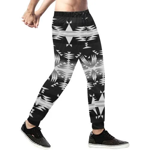 Between the Mountains Black and White Men's Sweatpants