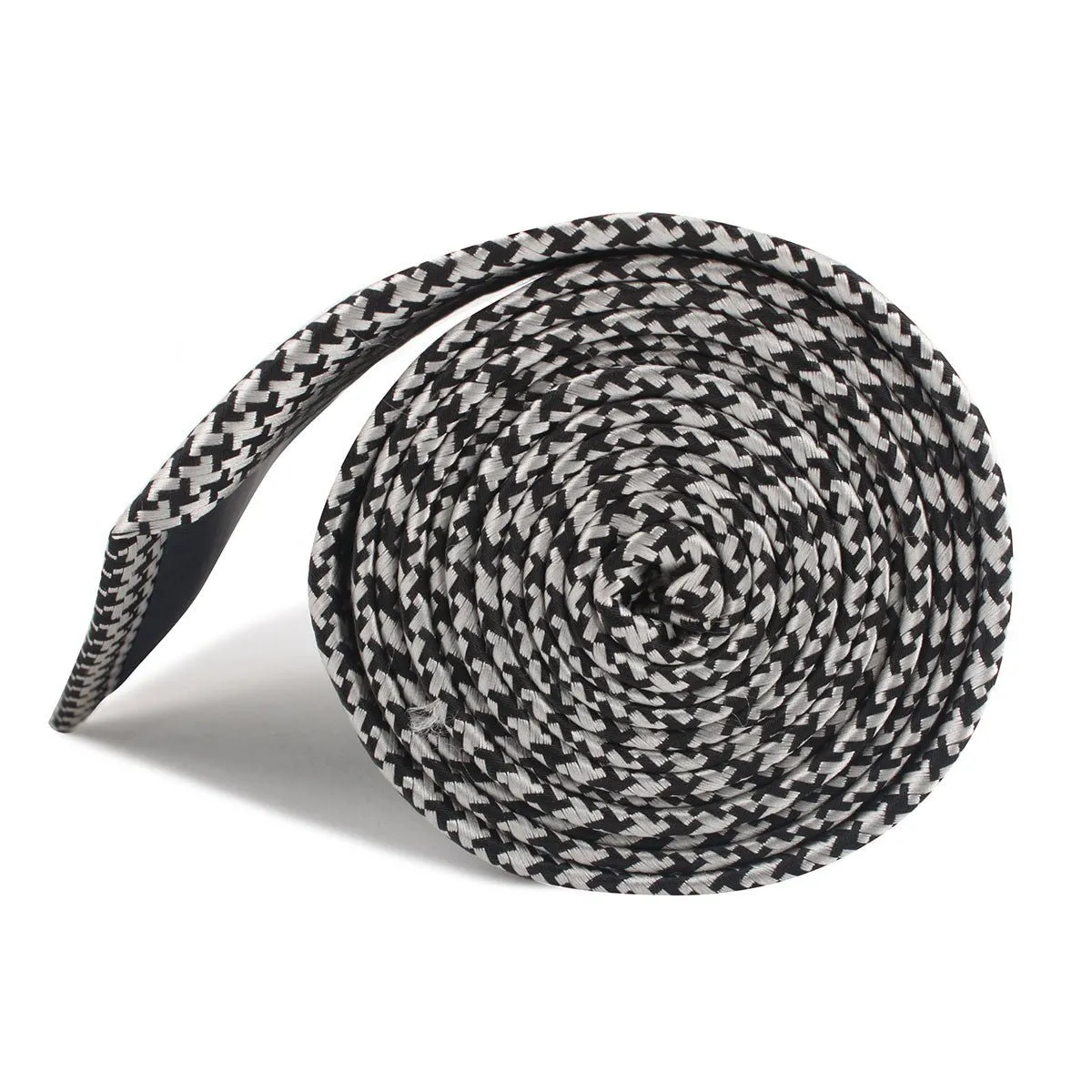 Black & Silver Houndstooth Pattern Necktie