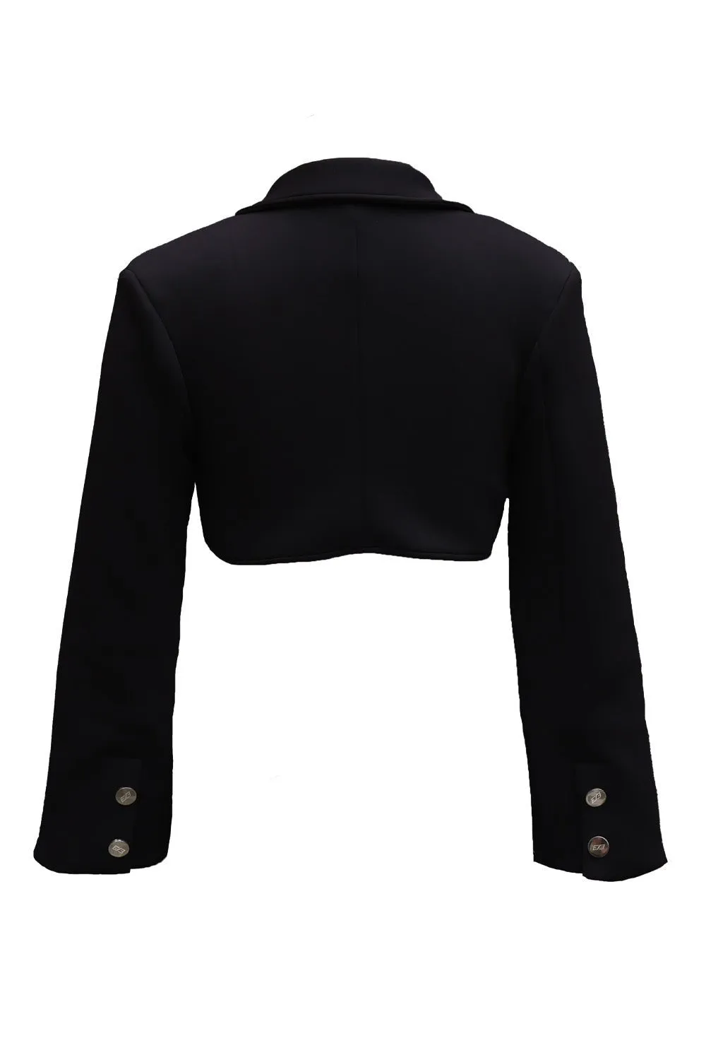 Black Blockframe Cropped Blazer