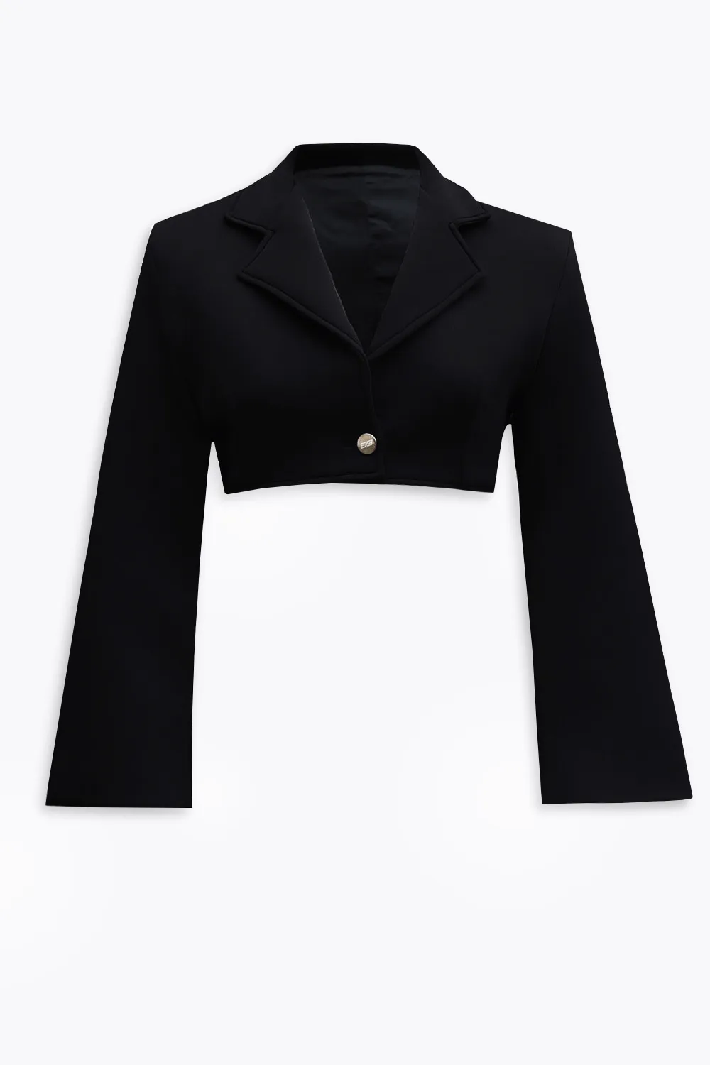 Black Blockframe Cropped Blazer