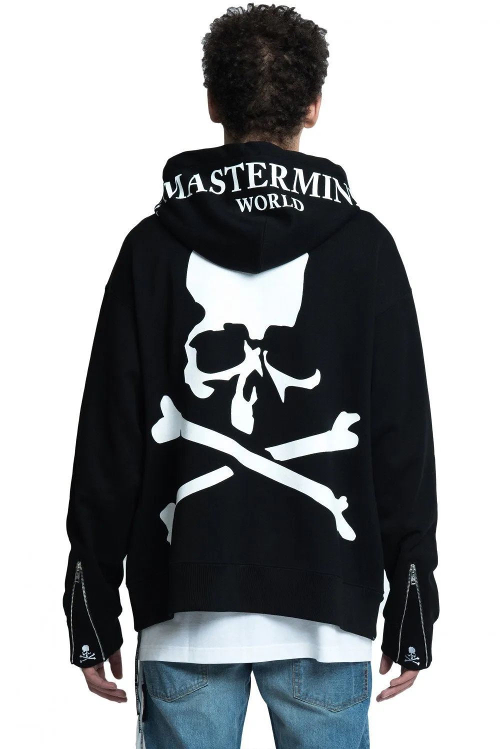 black skull logo hoodie