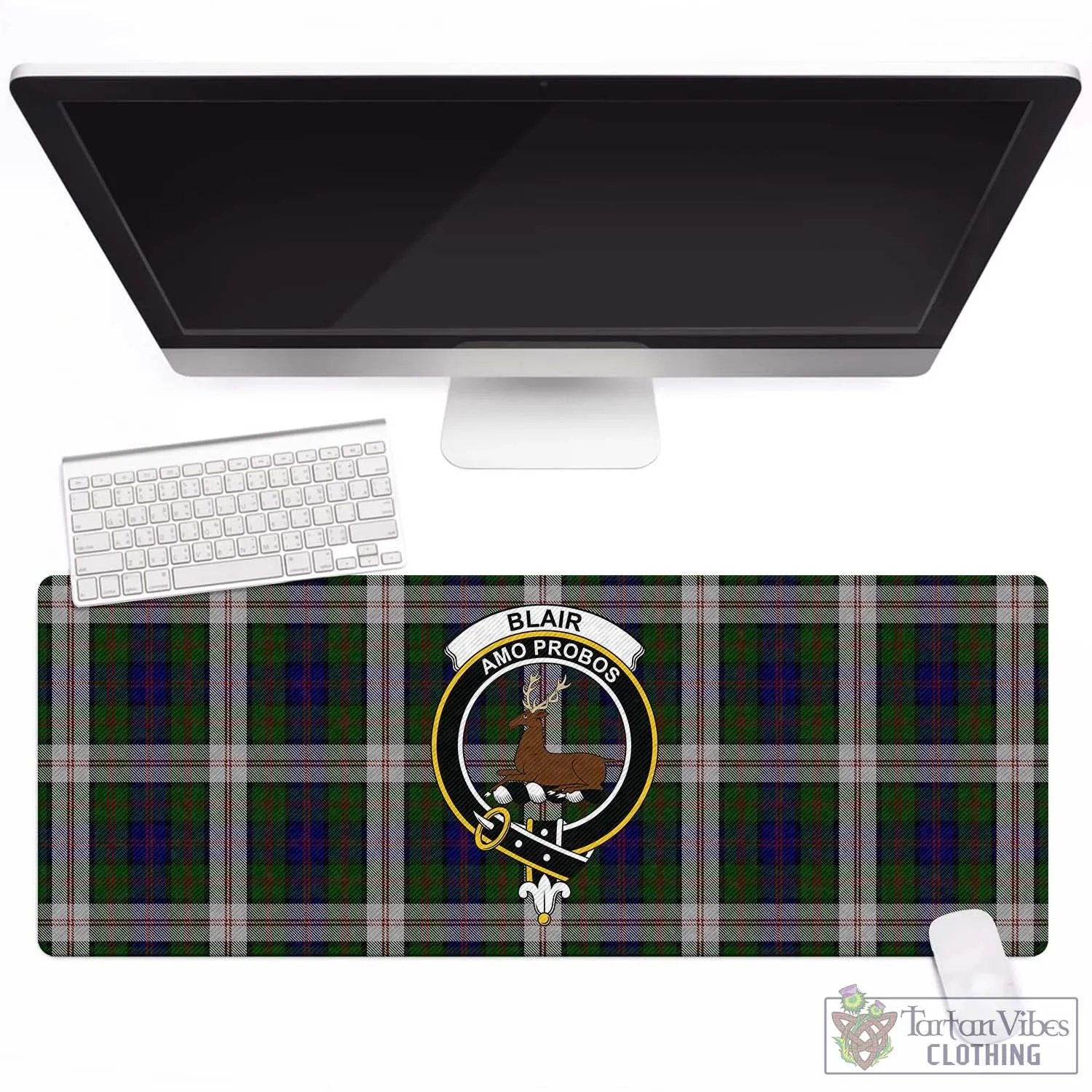 Blair Dress Tartan Mouse Pad with Family Crest