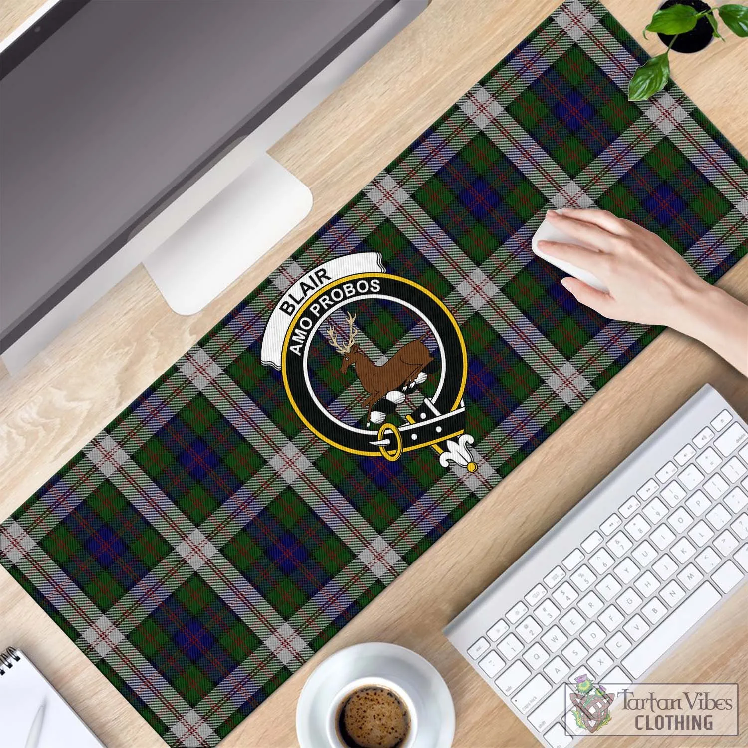 Blair Dress Tartan Mouse Pad with Family Crest