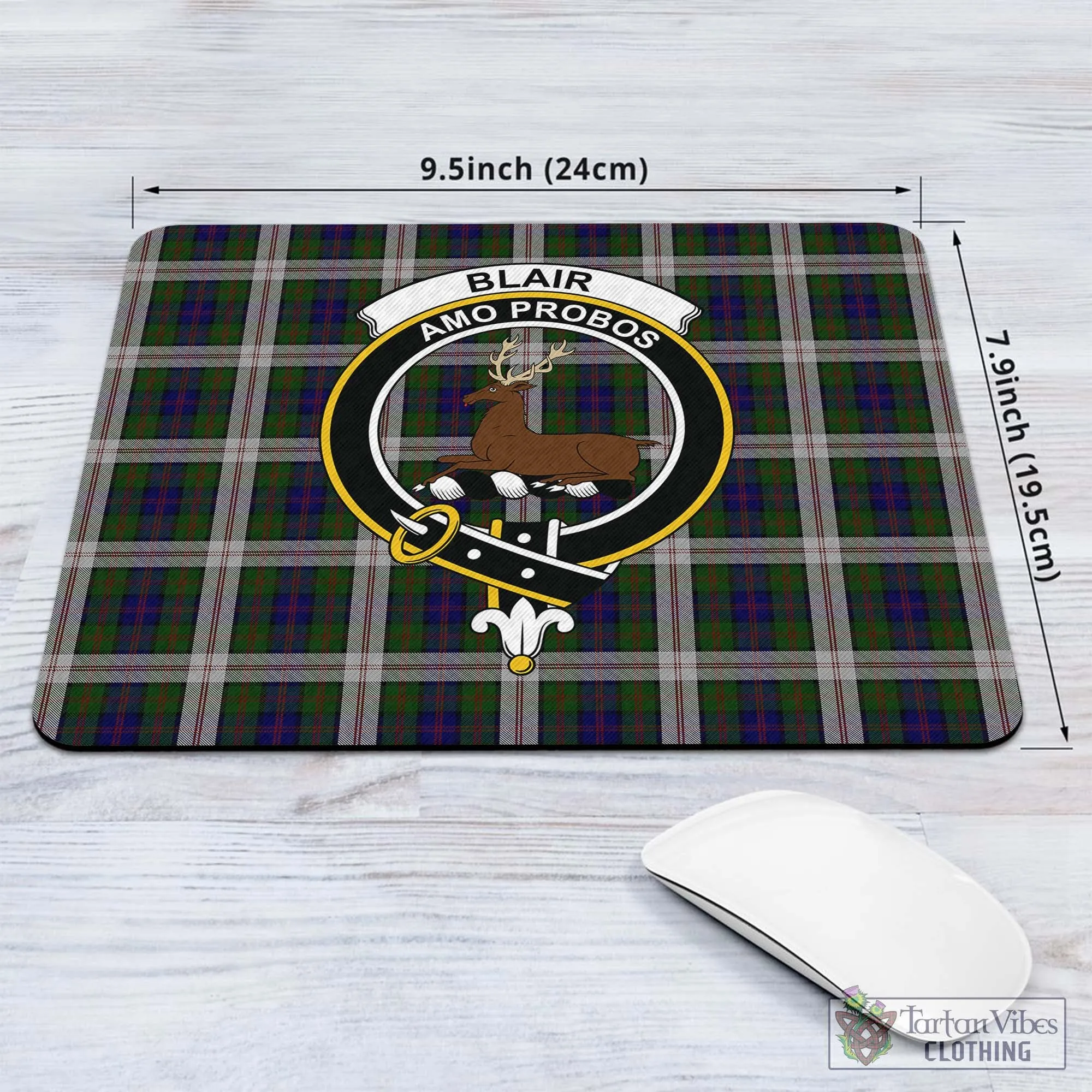 Blair Dress Tartan Mouse Pad with Family Crest