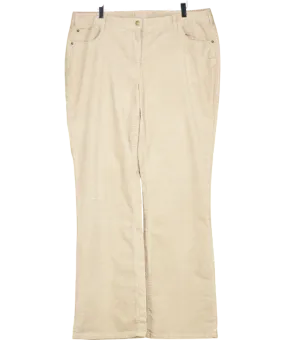 Boden Beige Corduroy Bootleg Trousers Long UK 18