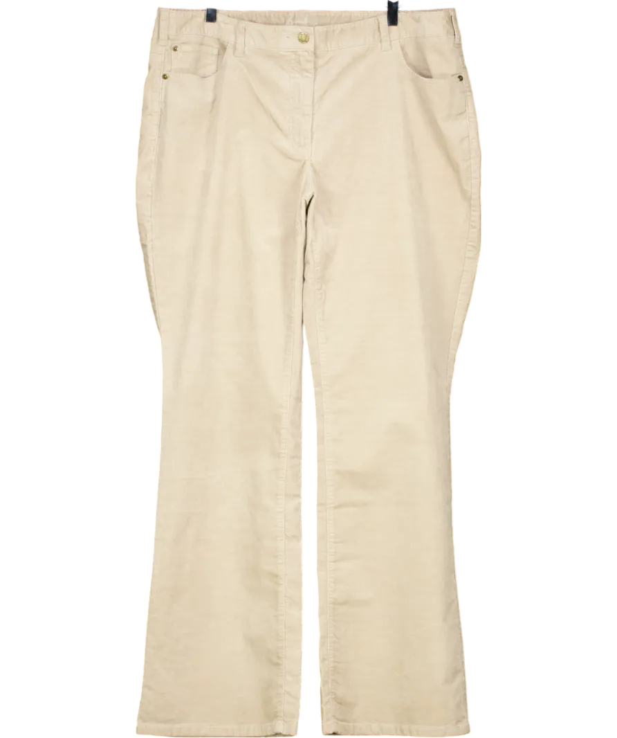 Boden Beige Corduroy Wide Leg Long Jeans UK 18