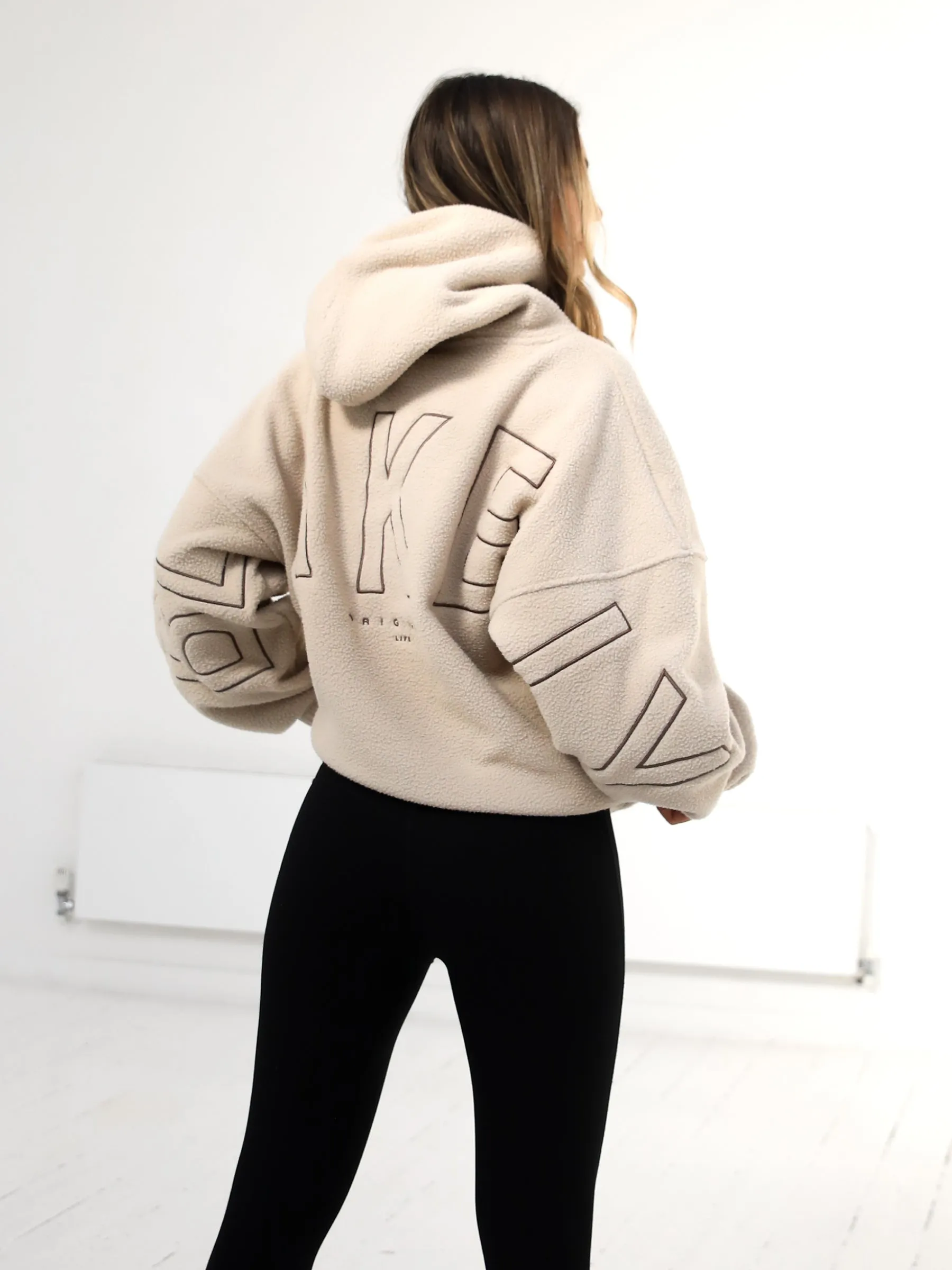 Borg Isabel Oversized Hoodie - Tan