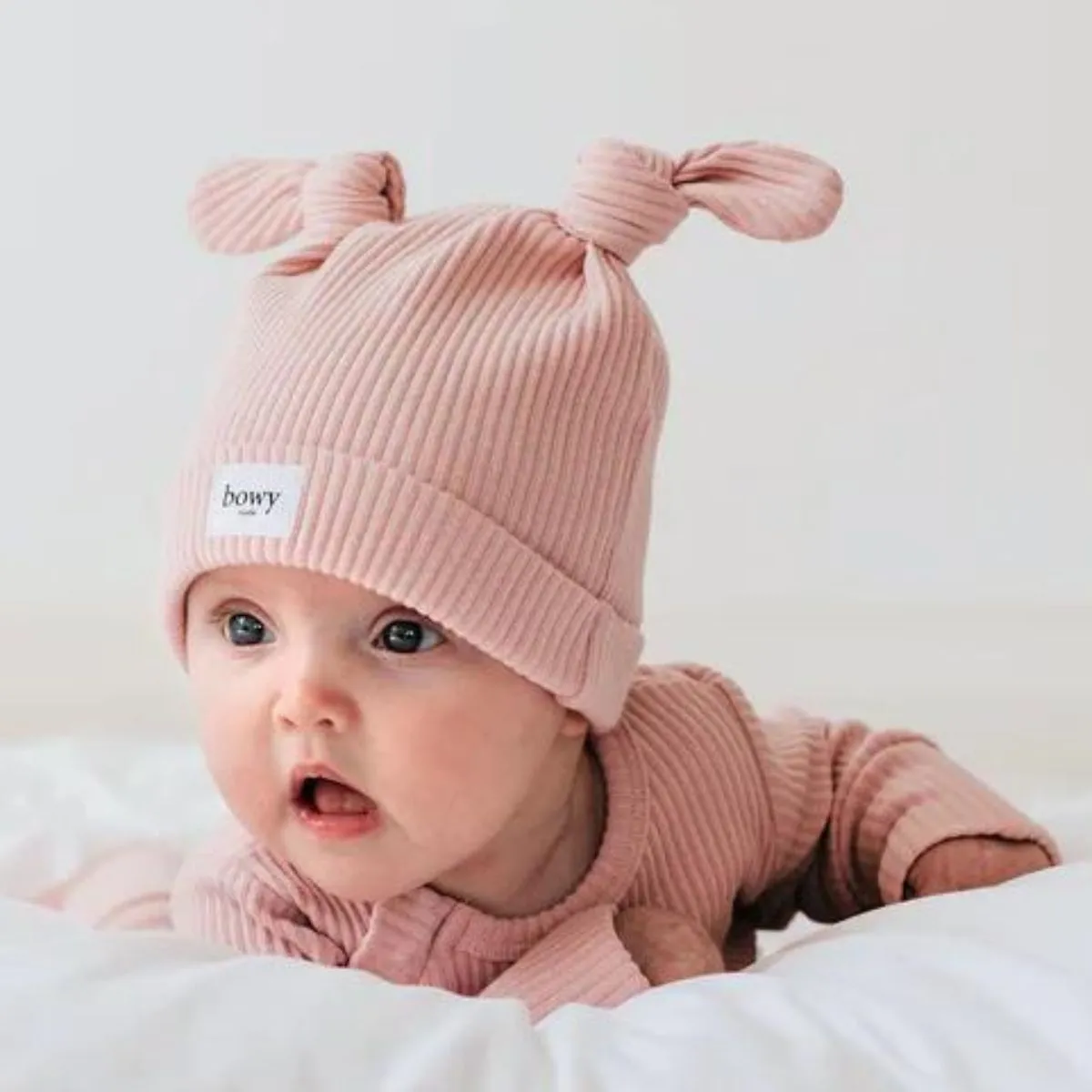 Bowy Made Double Knot Beanie - Dusty Pink