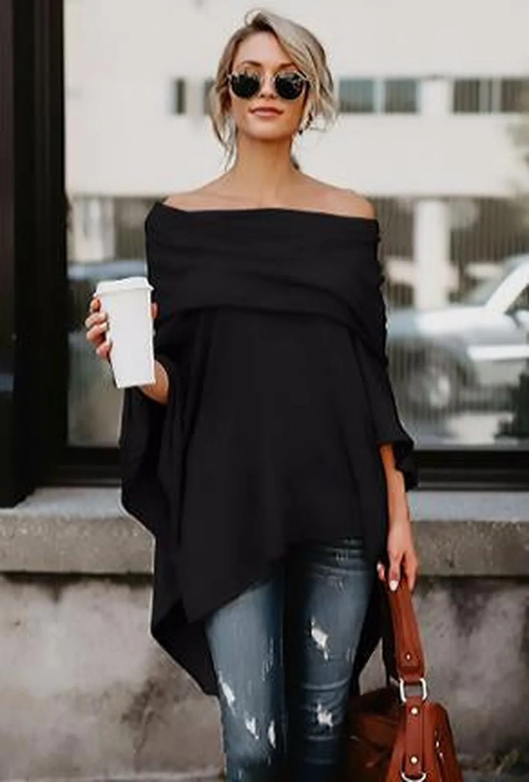 BRANDI - PONCHO SWEATER TOP