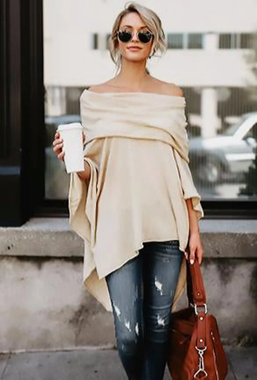 BRANDI - PONCHO SWEATER TOP