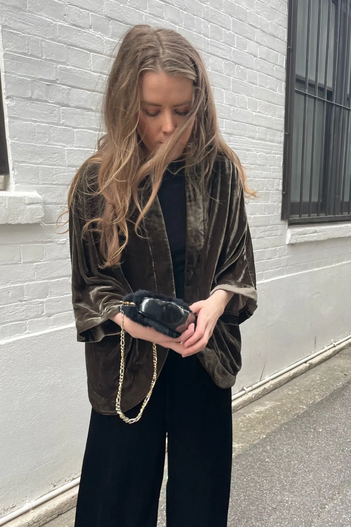 Bronze Bella Velvet Kimono