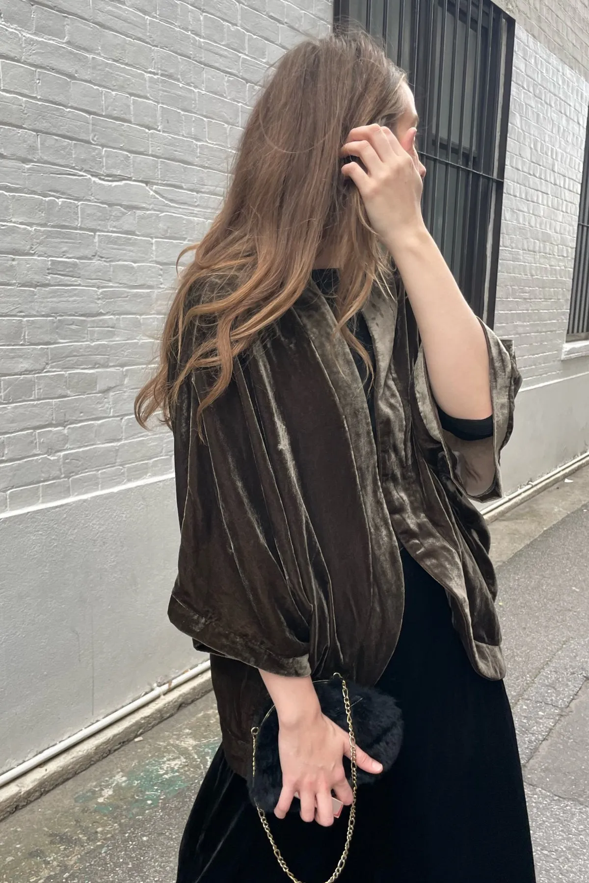 Bronze Bella Velvet Kimono