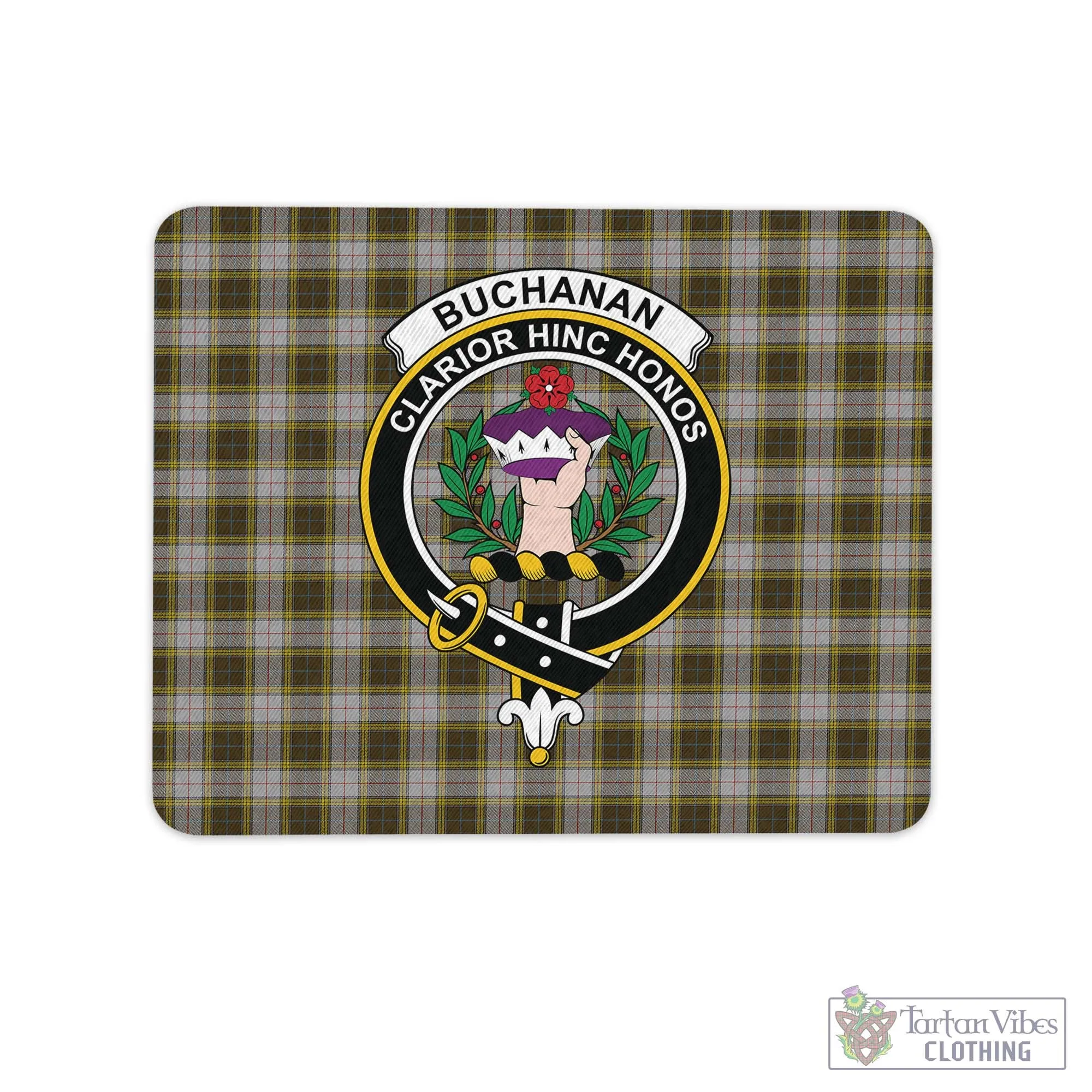 Buchanan Dress Tartan Mouse Pad with Family Crest