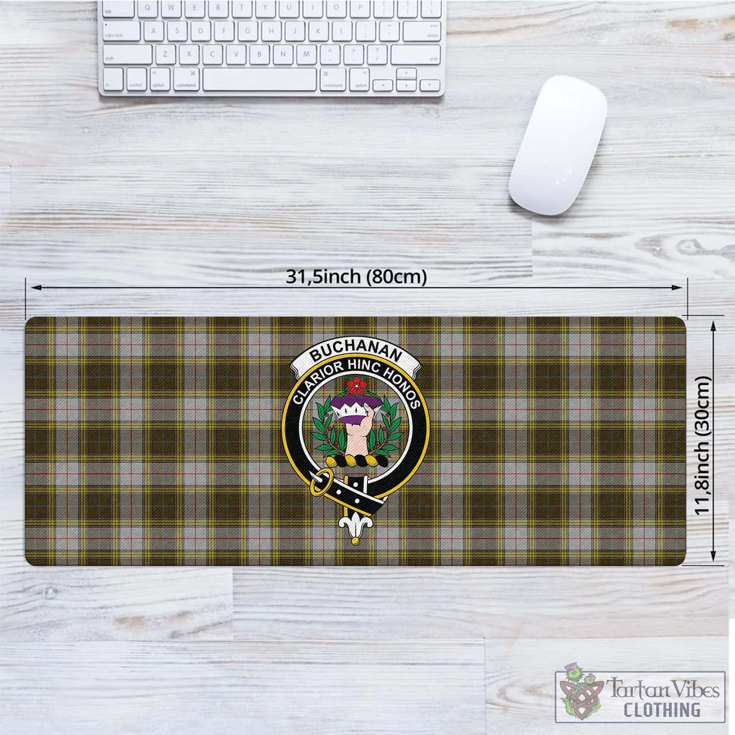 Buchanan Dress Tartan Mouse Pad with Family Crest