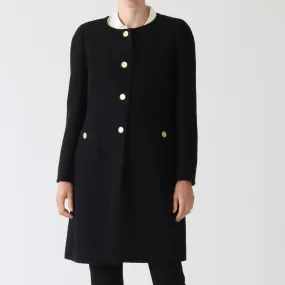 Carden Noir Pure Wool Coat With Gold Buttons