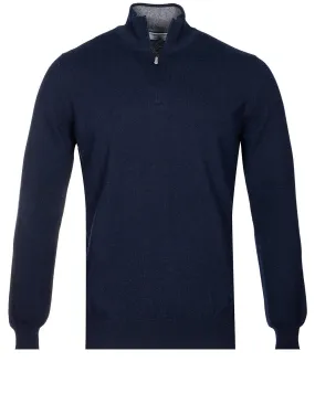 Cashmere Half Zip Navy