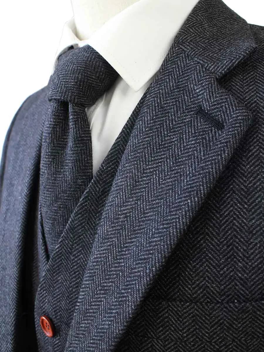 CHARCOAL HERRINGBONE TWEED 3 PIECE SUIT