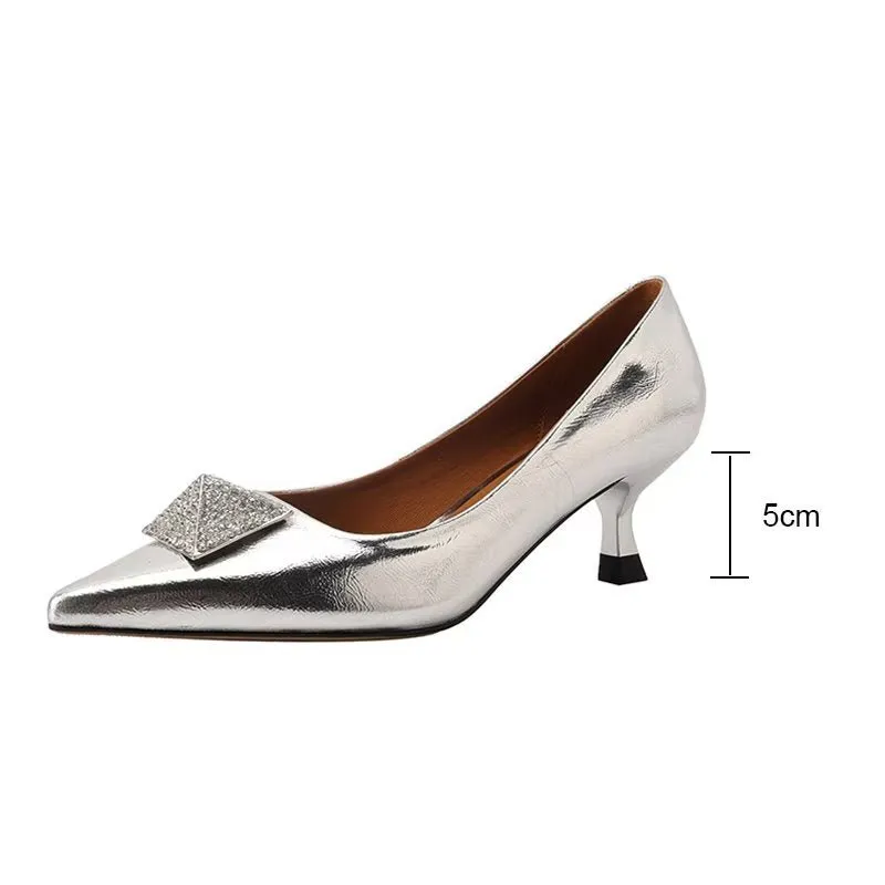 ChicLeather Pointed Toe Low-med Heels