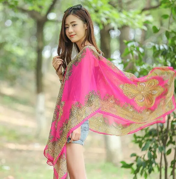 Chiffon Scarf Women Beachwear Poncho Tunic Shawl