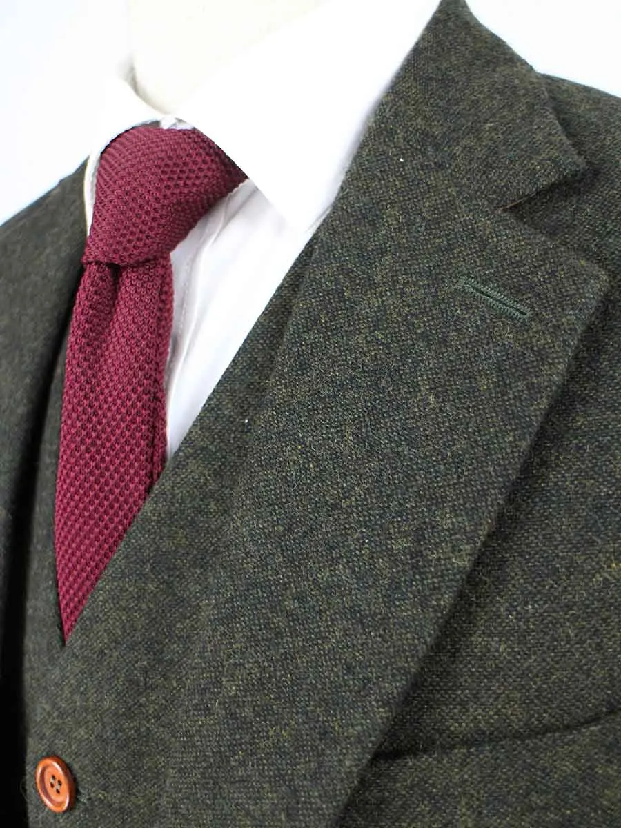 CLASSIC GREEN BARLEYCORN TWEED 3 PIECE SUIT